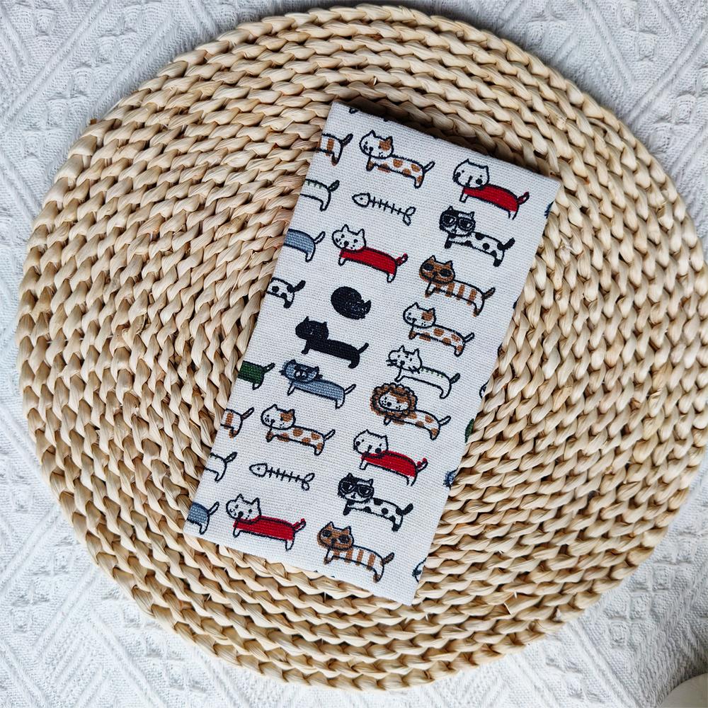 Fromthenon Cute Animal Flower Series Cloth Material Weeks Cover Weekly Diary Planner Notebooks Sleeve Office Stationery Supplies