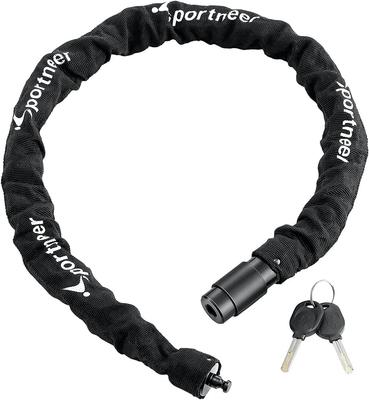 Sportneer Bicycle Extra Thick 8mm Chain Lock with 2 Bike Electric Car Road Bike Security Japanese Instruction Manual Lock, 120cm, Keys, Lock, Lock,