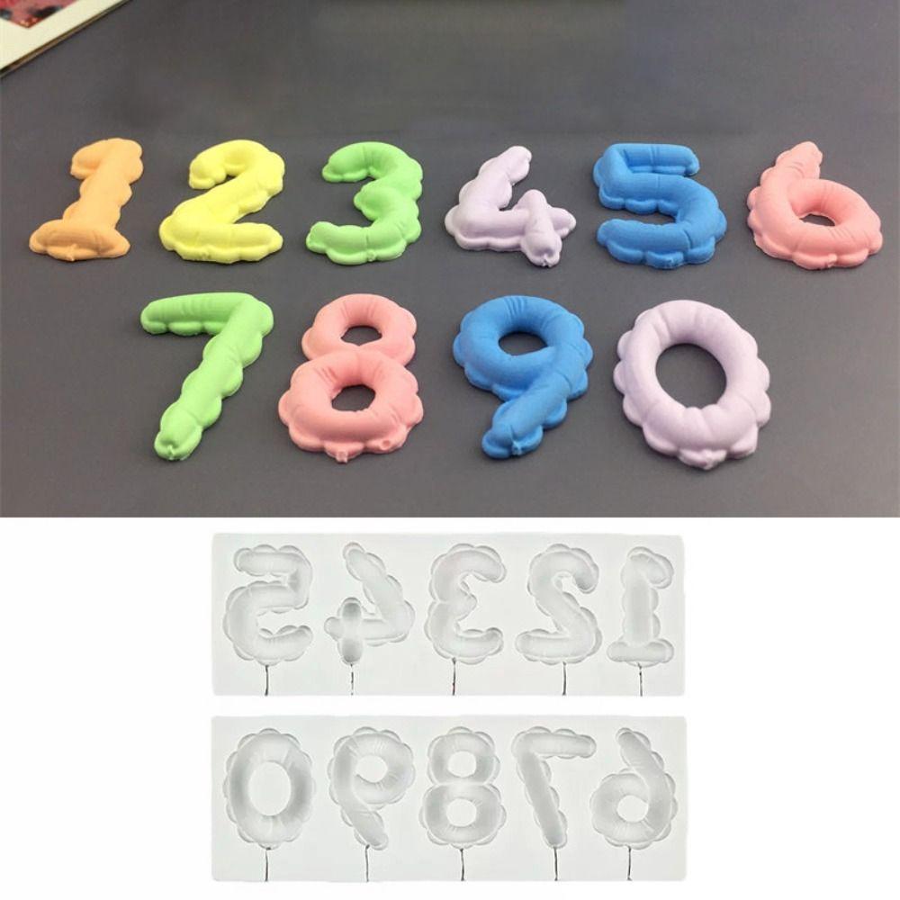2PCS Non-stick Number Lollipop Silicone Mold Handmade Sugarcraft Mold Chocolate Mold  Wax