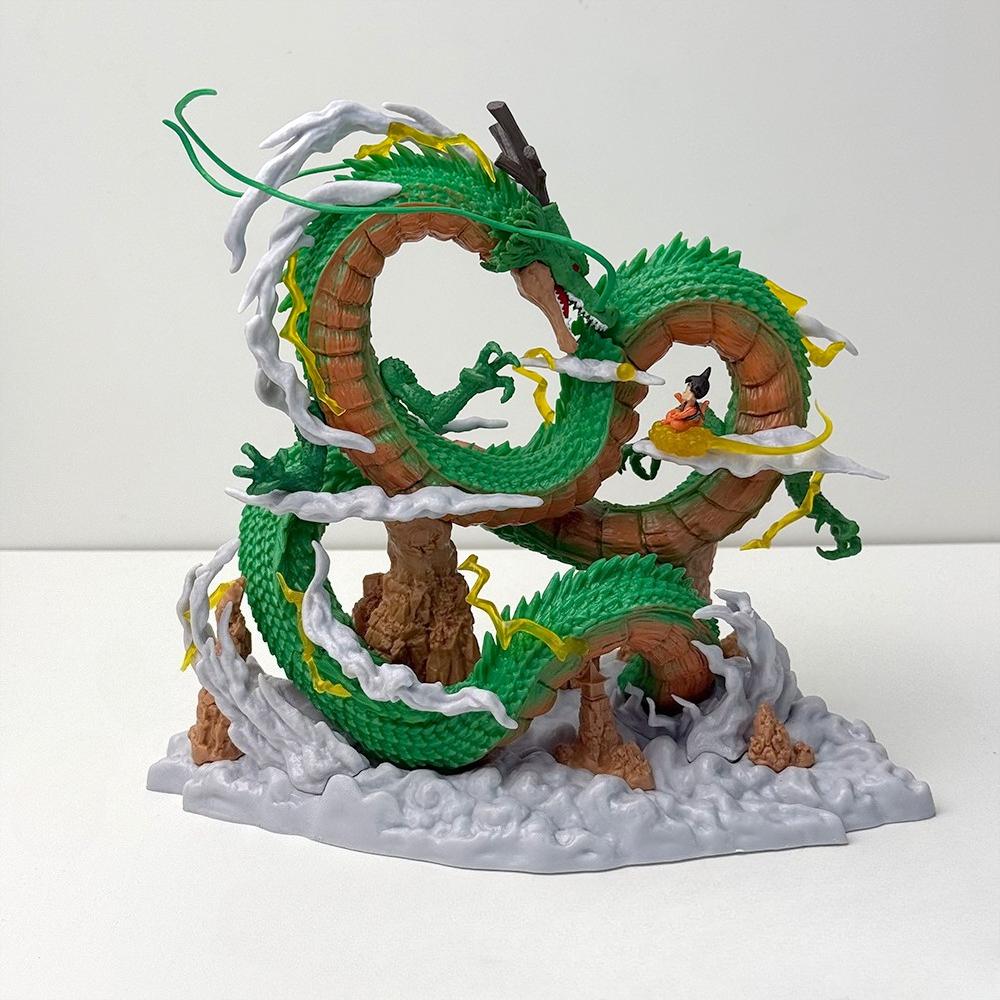 22cm/8.66in Dragon Ball Anime Figure Shenron Figure Goku And Shenron Figurine Pvc Statue Collection Model Decoration Toys Gifts