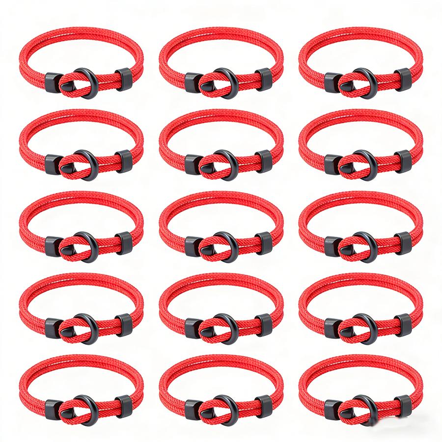 

Super Economy 15Pcs Per Pack Cord Bracelet For Men Premium Selected Grade A 4mm Rope Sports Sweat Absorbent Braslet Wholesale