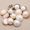 10Pcs 18/20/25Mm Flower Pearl Rhinestones Plastic Shank Buttons For Women Garment Jacket Sweater Handmade Sewing Accessories
