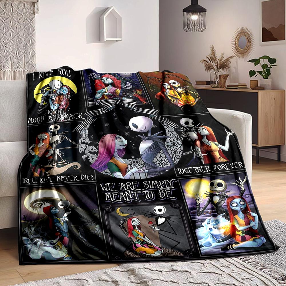 1Pc Nightmare Before Christmas Love Blanket Soft And Comfortable Casual Warm Camping Travel Christmas Halloween Xmas Gift M924530