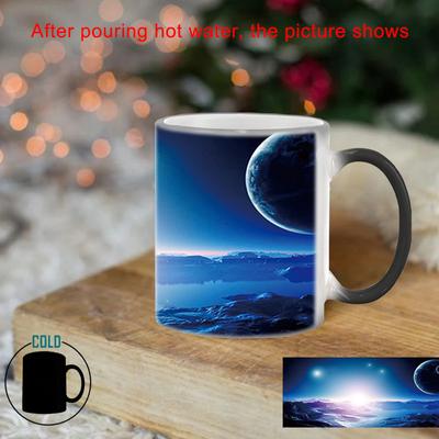 Neuer Weltraum Planet Wärmeempfindliche Tasse BSKT-150 Farbwechseltasse Anime Lustige Kaffeetassen Frühstückstasse Sublimationsrohlinge Trinkgeschirr