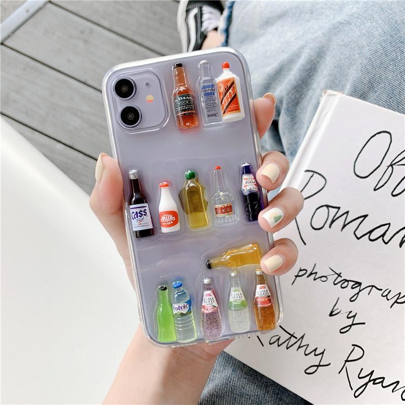 Für IPhone 17 Promax Handyhülle für Apple 15 Plus Weinflasche 14 Transparent 13 Getränke 12 Bier 11