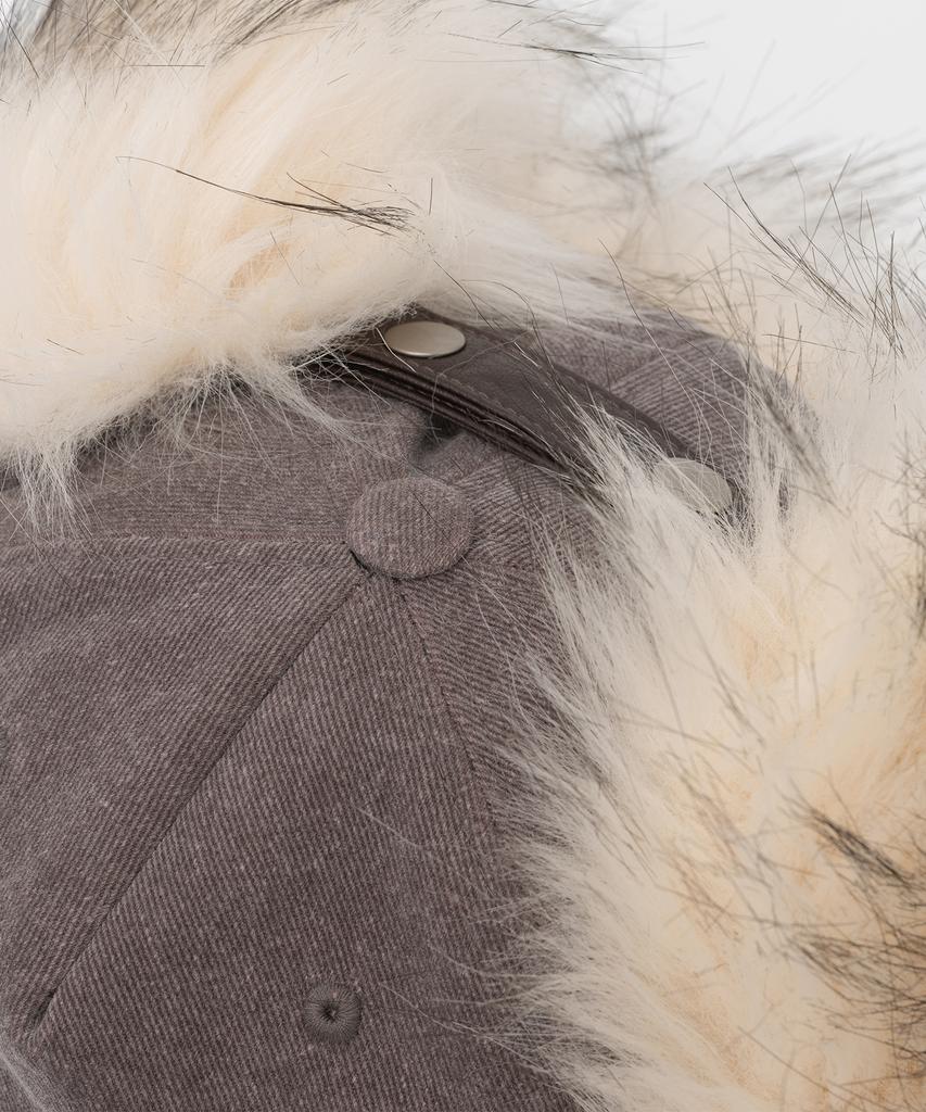 MILLO WOMEN Fur Earflap Ball Cap [Vintage Brown]