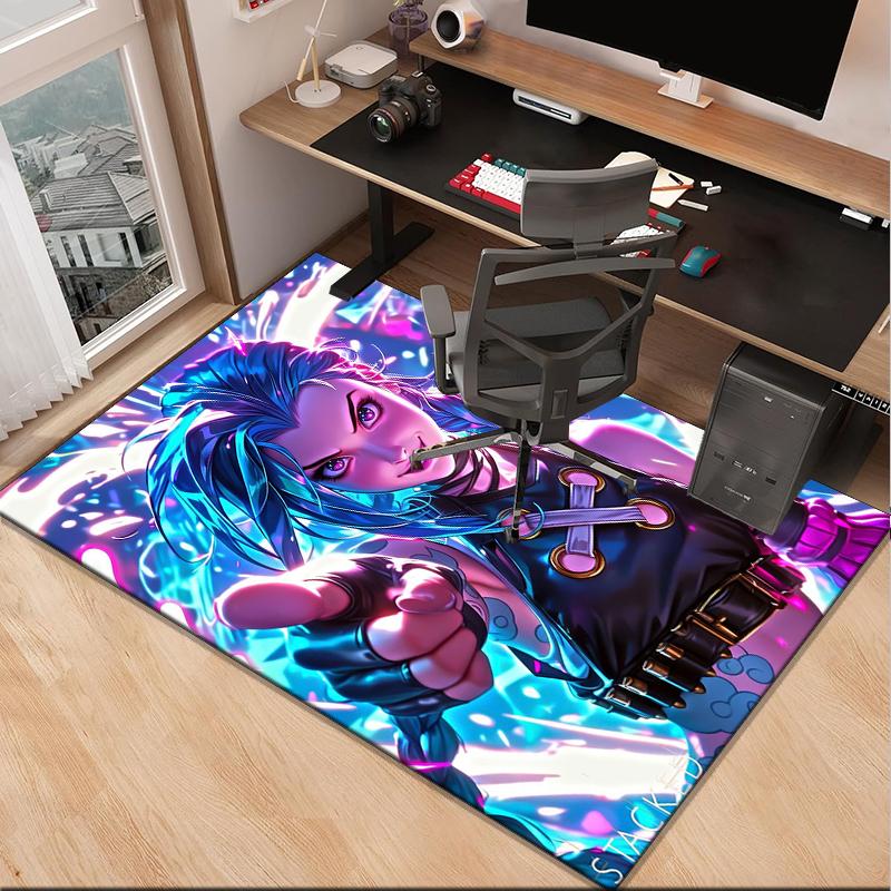 Fantasy Warrior Jing Office Rug Chair Mat, Game Carpet, Suitable for Front Door, Bedroom, Living Room, Desk, Holiday Gift