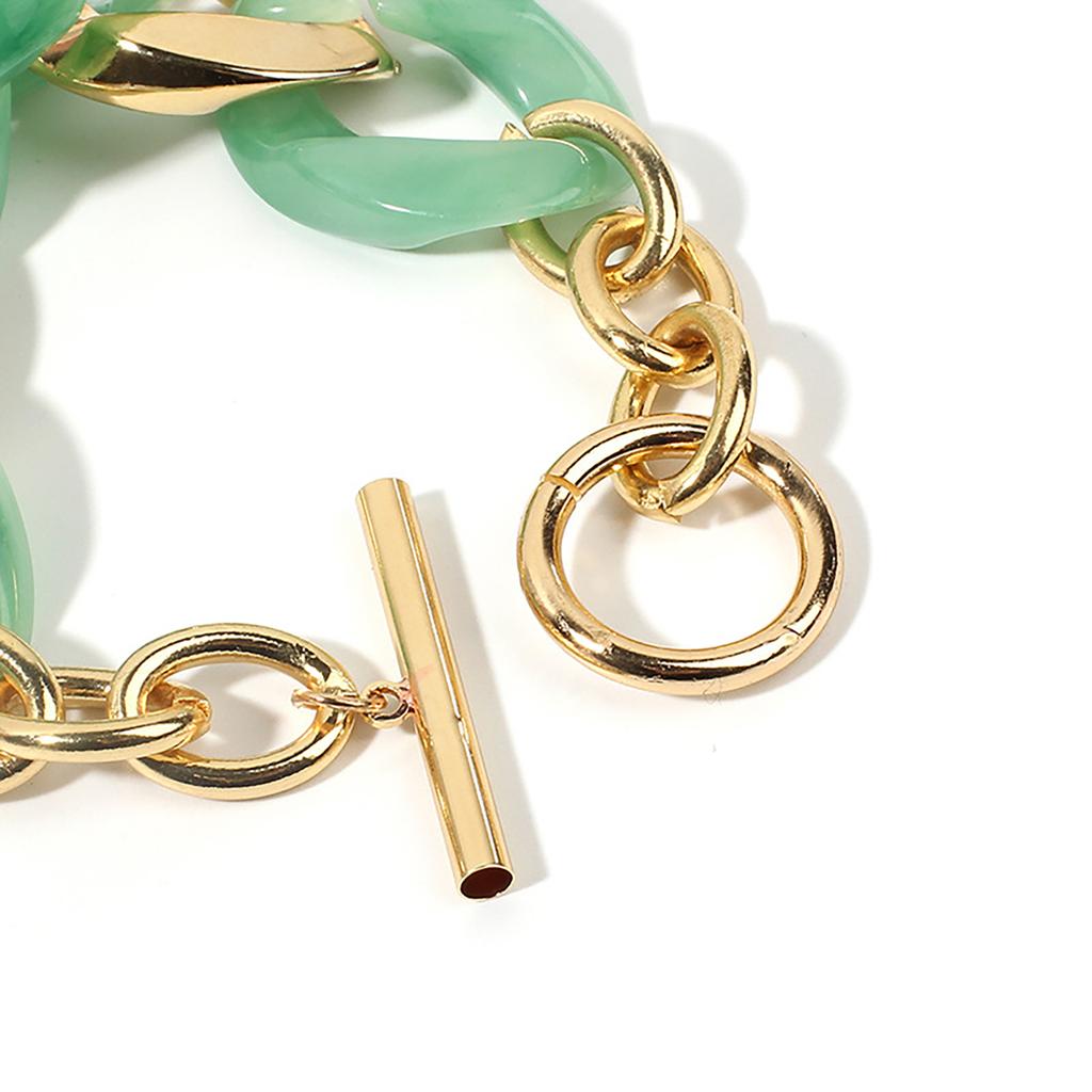 Modern Resin Chain Bracelet Adjustable Bangle for Women Candy Color Wristchain Fashion Jewelry Unique Mother Day Gift