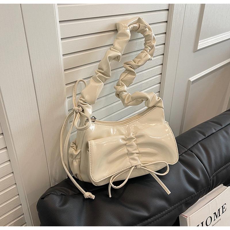 Folded Underarm Bag Women's Fashion Red Shoulder Bag Versatile Handbag