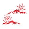 Car Sticker 2PCS Mountain Adventurers Compass Graphics Decoration Rv Camper Truck Truck Door Waist Line Hood Vinyl Decal,56*30CM