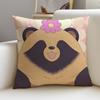you and the rain tanukiS Cushion Cover Breathable and skinfriendly linen pillowcase square removable and washable cushion