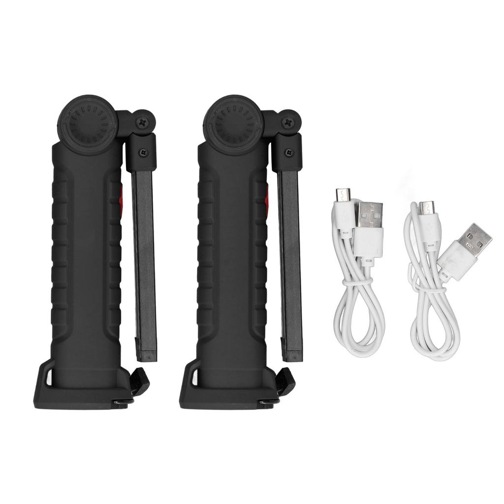 2Pcs Rechargeable LED Work Light with Magnetic Base Outdoor Multi Functional Portable Foldable COB