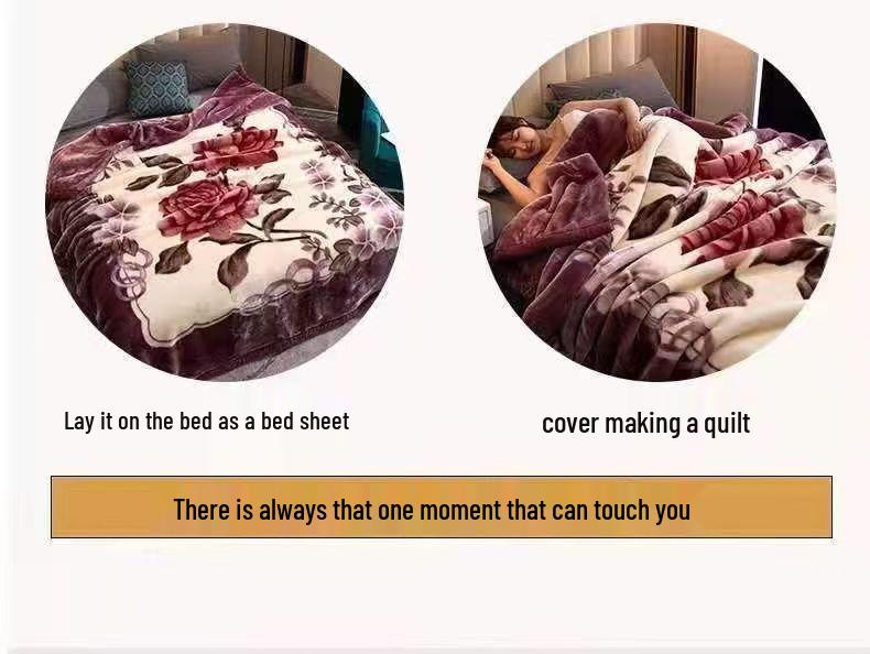 Double Layer Raschel Winter Blanket – Thick, Warm, and Perfect for Weddings or Naps