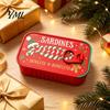 Portable Jewelry Organizer Christmas Sardine Tin Shaped Box, Travel Jewellery Storage Case with Decorative Gift Fish Bone Divider, Mini Necklace