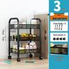 Transparent 4-Tier Narrow Rolling Storage Cart