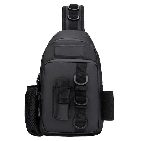 Fishing Bag with Rod Holder Waterproof Nylon Fishing Accessories Sling Bag Lightweight Outdoor Hiking Hunting Fishing Gear Single