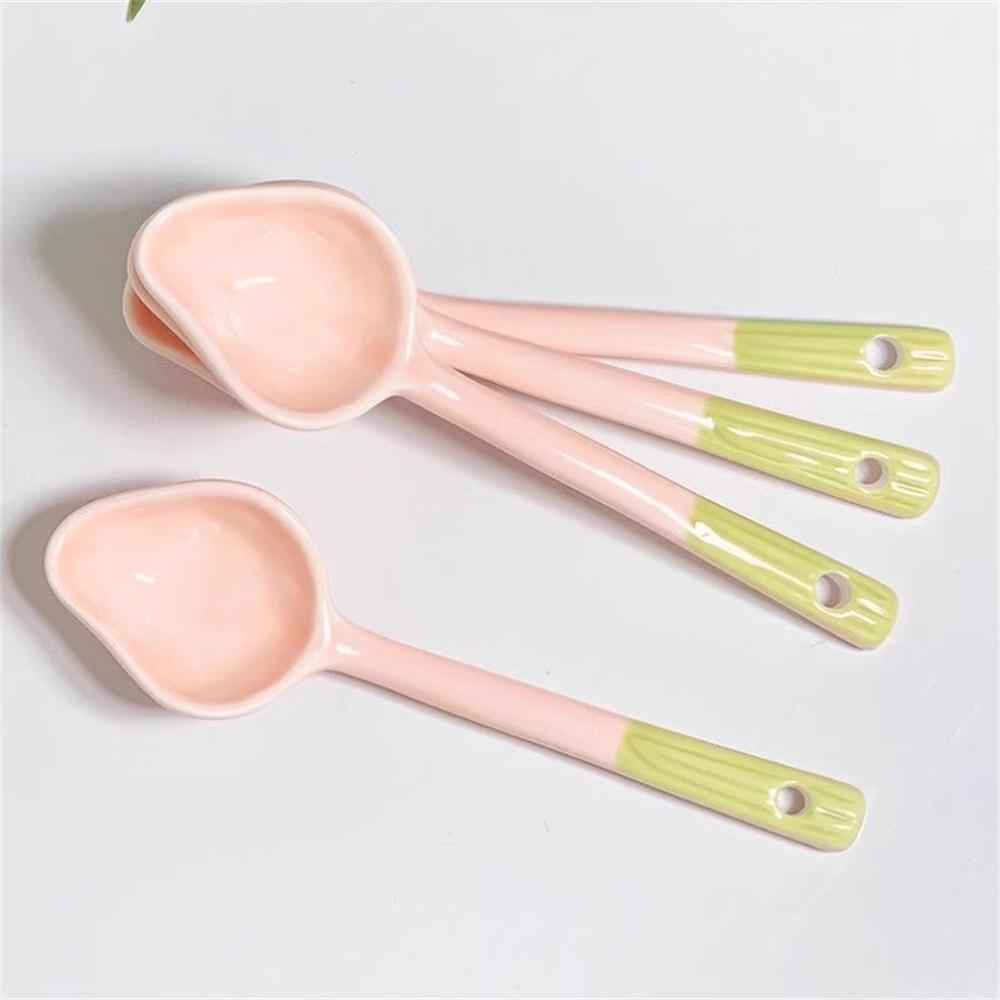 Creative Ceramic Pumpkin Spoon Cute Girl Heart Household Spoon Strawberry Spoon High Value Dessert Spoon High Temperature Resistant Spoon