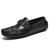 Crocodile Pattern Beanie Shoes Lazy Driving Shoes British Casual Men's Leather Shoes Genuine Leather Cowhide