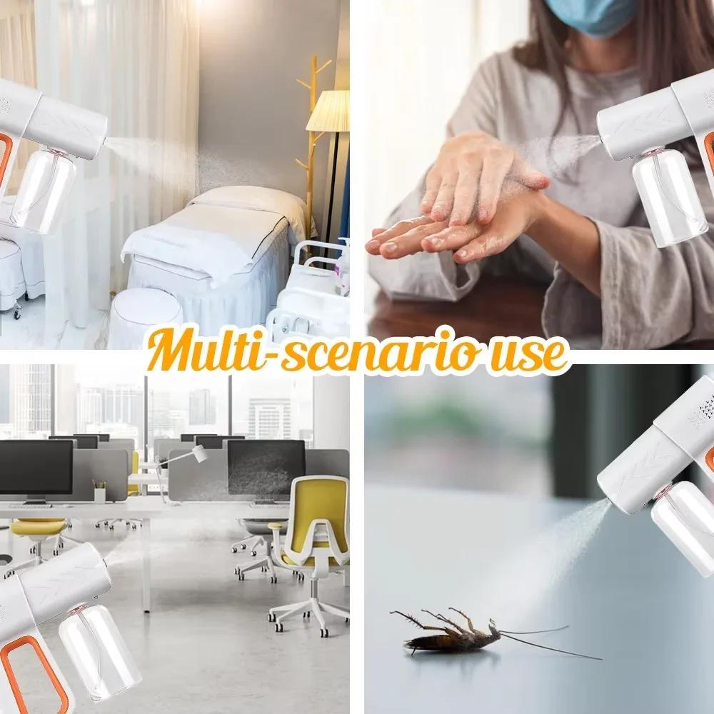 380ML K6PRO Wireless Electric Nano Sprayer Fogging Disinfection Gun Blue Light  Sprayer Household Atomization Sanitizer Machine