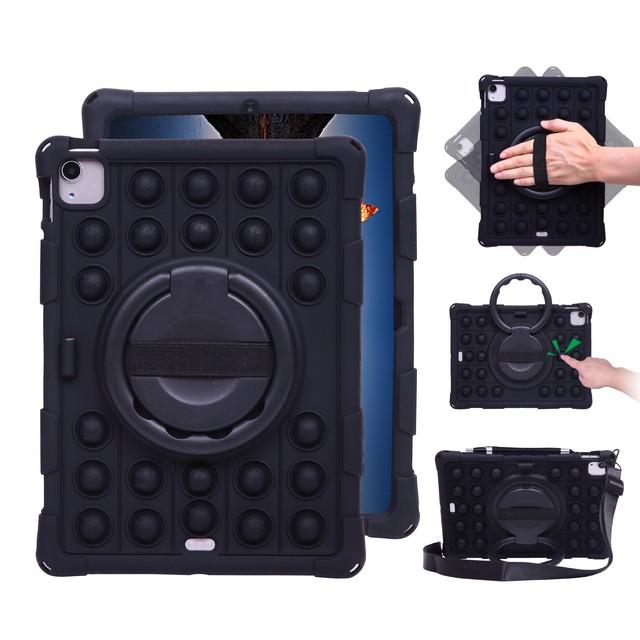 Capa à prova de choque para tablet, ipad pro 11 12.9 m2 m1 360, suporte giratório, alça de mão, ipad air 5 10.9 2022 10th air 4 2020, funda