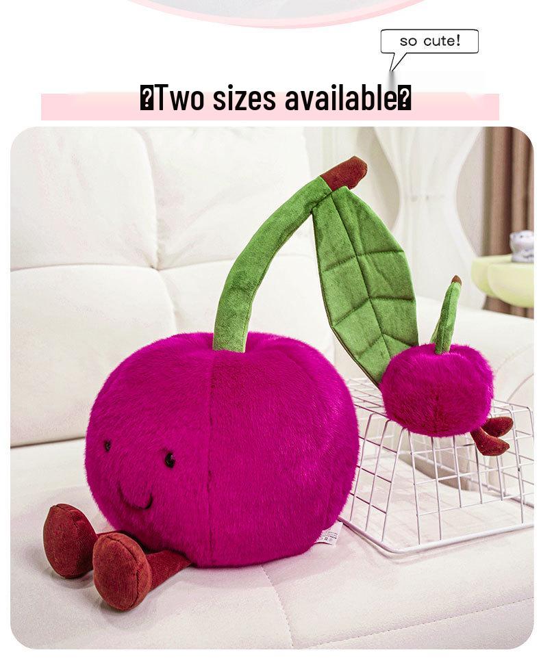 Cherry Peach Plush Toy - Cute Comfort Doll for Children