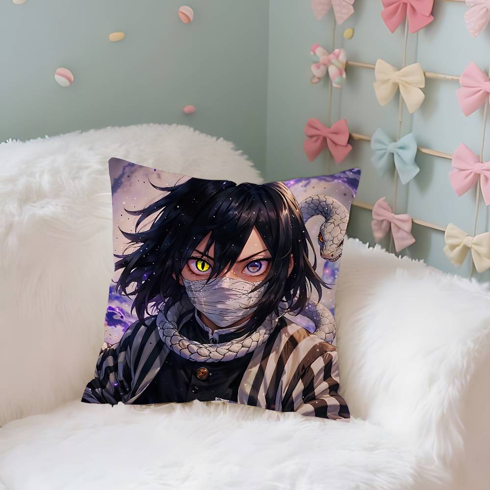 

Игуро Обанай Наволочка Чехол для подушки Мягкий Милый Наволочка для дивана-подушки для автомобиля Полиэстер с молнией 16x16Inch
