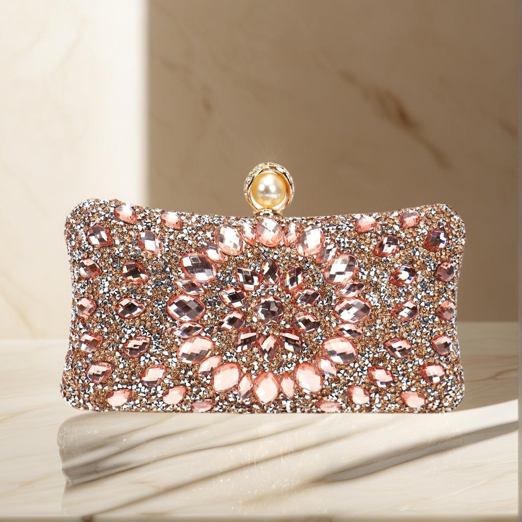 Acrylic Diamonds Evening Bags Party Wedding Clutch Rhinestones  Design Chain Shoulder Handbags