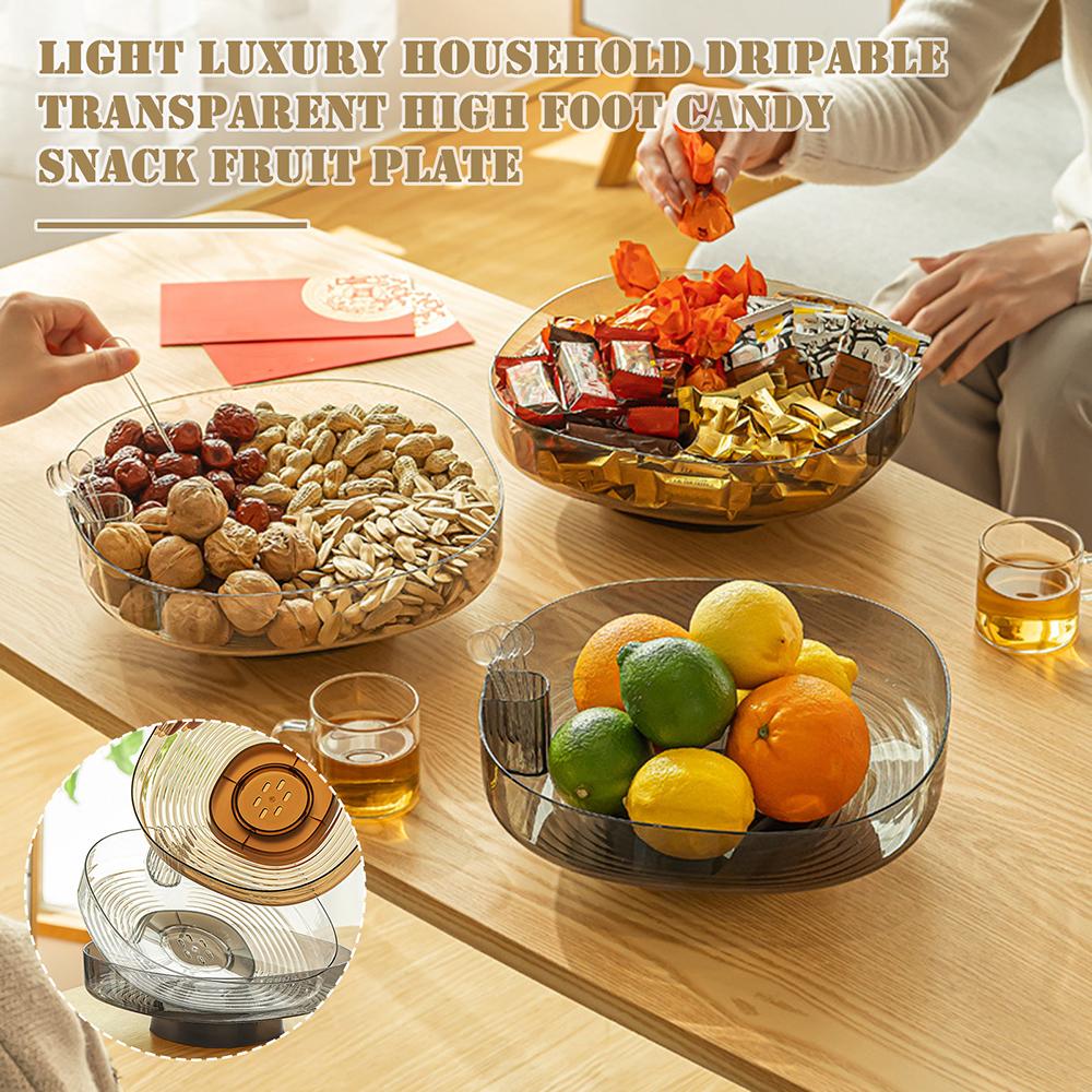 Spill-proof Fruit Tray With 6pcs Fruit Forks Multi-Purpose Dried Fruit Storage Container For Countertop