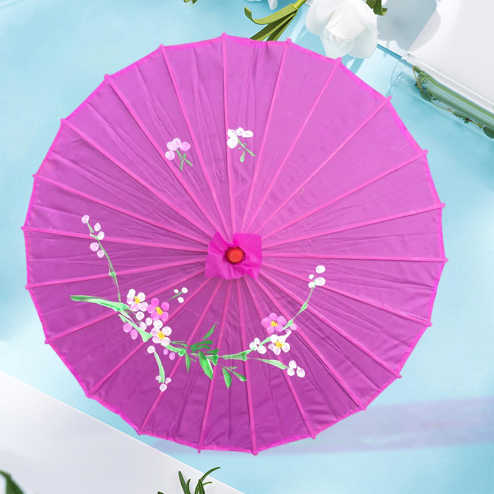 

Oiled Paper Umbrella, Collections Folding Handmade Chinese Art Ancient Silk Umbrella for Halloween фіолетовий