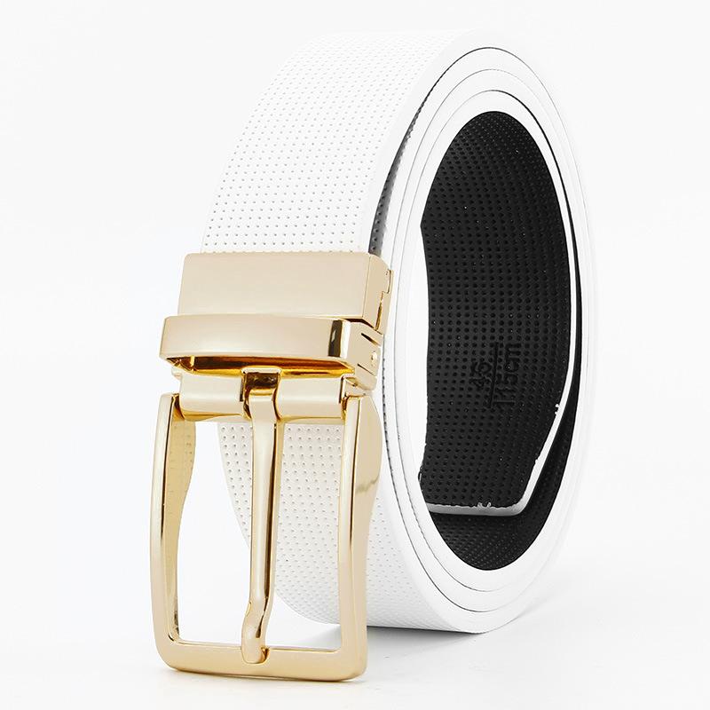 Pin Buckle Belt for Men  Double Sided Genuine Leather Casual and Fashionable Belt Rotating Buckle
