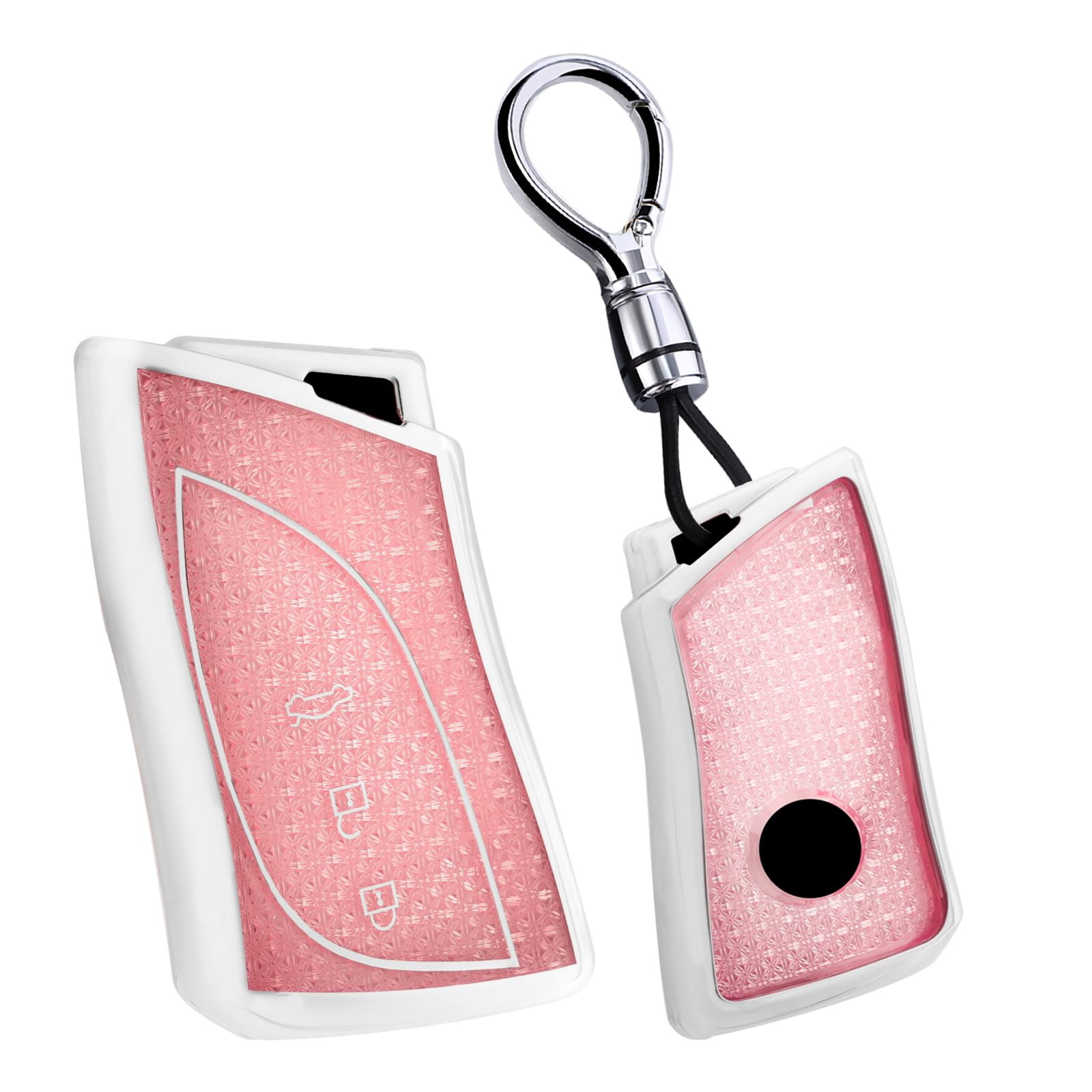 [KUNIO] 3 Button Key Case Key Holder Silicone Diamond Cut розовый