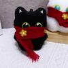 Cute Plush Black Cat Big Eyes Doll Toy Keychain Bag Pendant Charms Car Keyring Accessories For Women Couples Gift Ornament