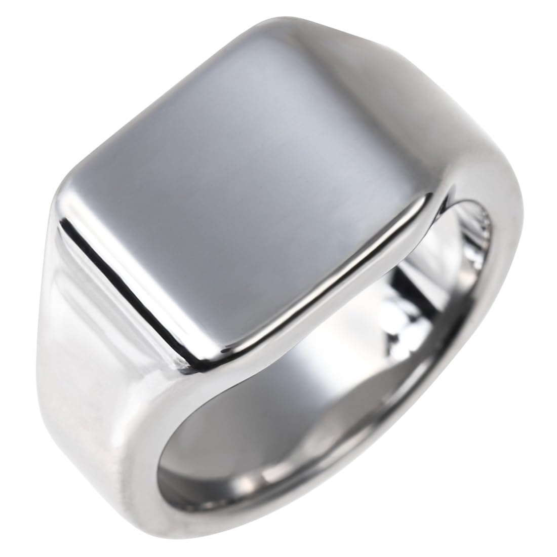 

Tungsten Signet Ring Ring Silver Color Mirror Surface Width Signet Accessory [sakuto] Men s 1.2cm (24)