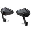 FENRIR Black Motorcycle Bike Bar End Mirror Bike Mirror Retro CNC Aluminum Screw Handlebar Inner Diameter Prevents Glare Wide Angle Design Curvature