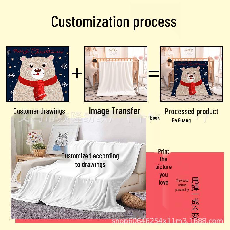 3D Digital Print Flannel Sofa/Throw Blanket – Soft, Comfortable, Air Conditioning, Nap Blanket