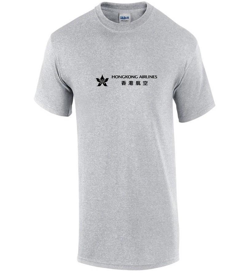 Hongkong Airlines Black Logo Chinese Aviation Geek Sport Gray Cotton T-Shirt M