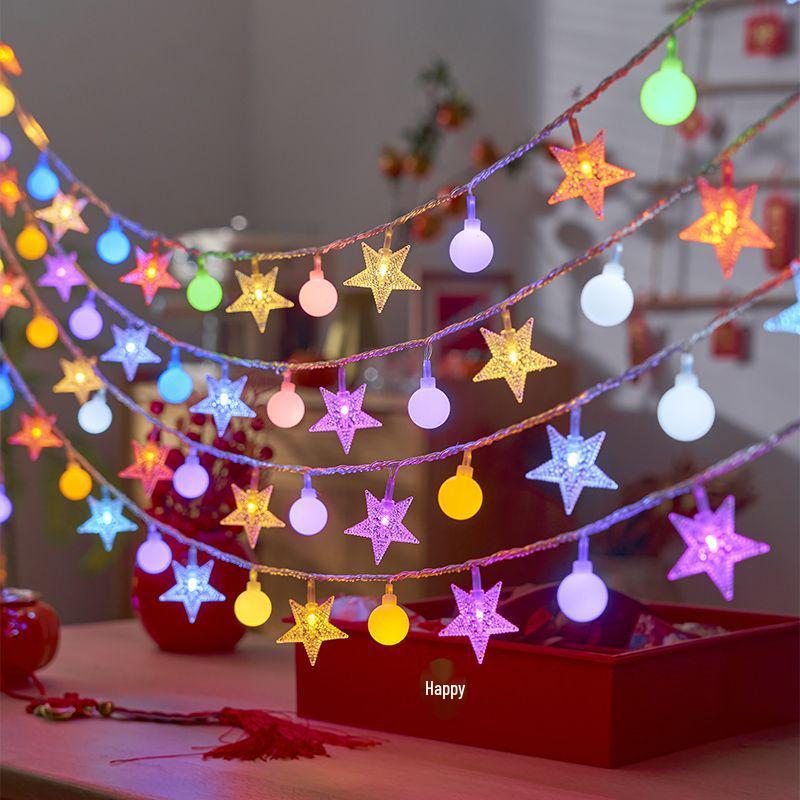 

Colorful LED Starry Fairy Lights: Flashing Outdoor Decor for New Year, Christmas, and Festivals. 3m 20 LED Battery: Constant + Flash