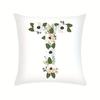 Plant Flowers Alphabet Printed Cushion Cover Spring Home Seat Decorative Pillowcase  Square Polyester Letters Pillow Cover