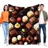 Delicious Assorted Chocolate Candy Blanket, Soft Warm Cozy Lightweight Throw for Bed Sofa Couch, Foodie Gift, Valentine's Day