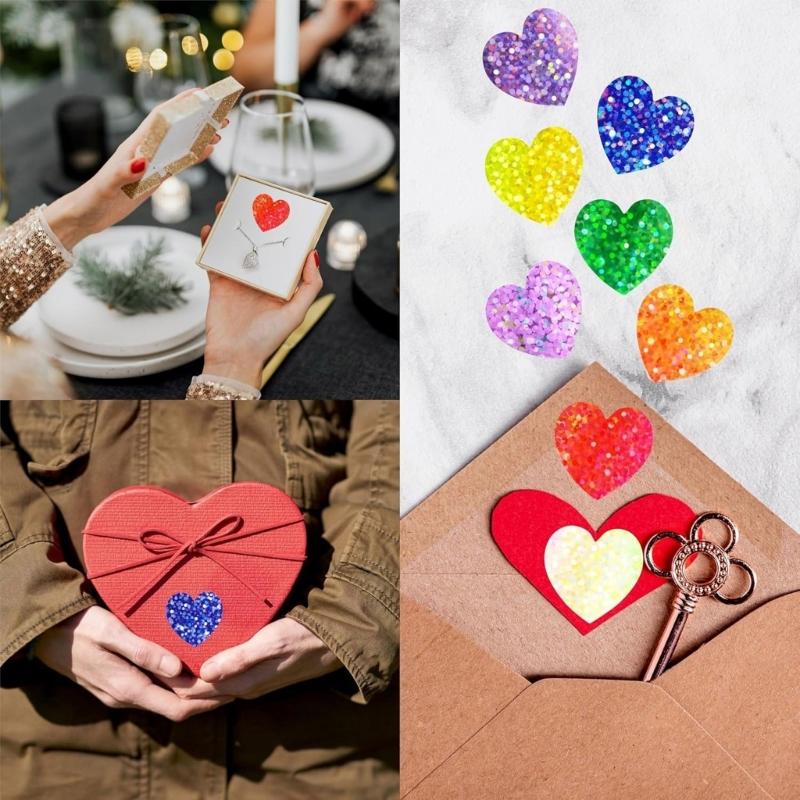 Heart Sticker Self-Adhesive Stationery Labels Sticker Valentine's Day Sticker Decorative Sticker for Craft Enthusiasts