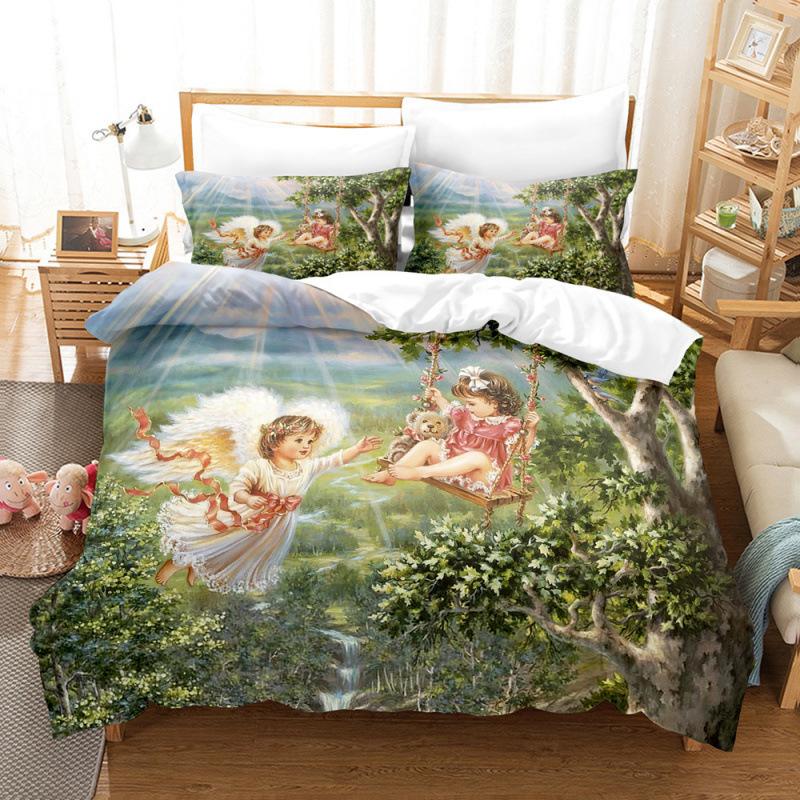 Bedding Kit Oil Painting Starry Sky Pattern Two-Piece Set 3D Digital Printing Three-Piece Set