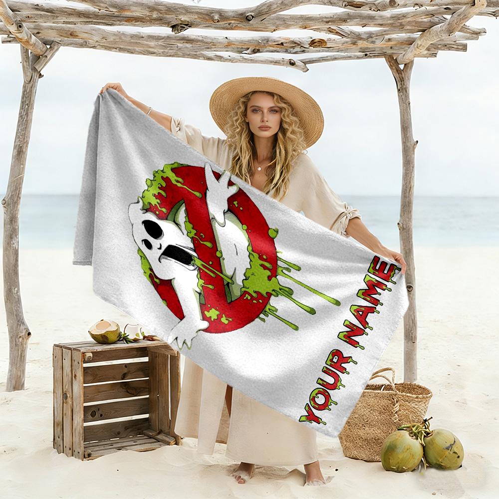 Ghostbusters Customize Your Name Beach Towel Super Soft Microfiber Quickdry Fabric Suitable for Sports Travel Swimming Yoga Bathroom Beach And Pool