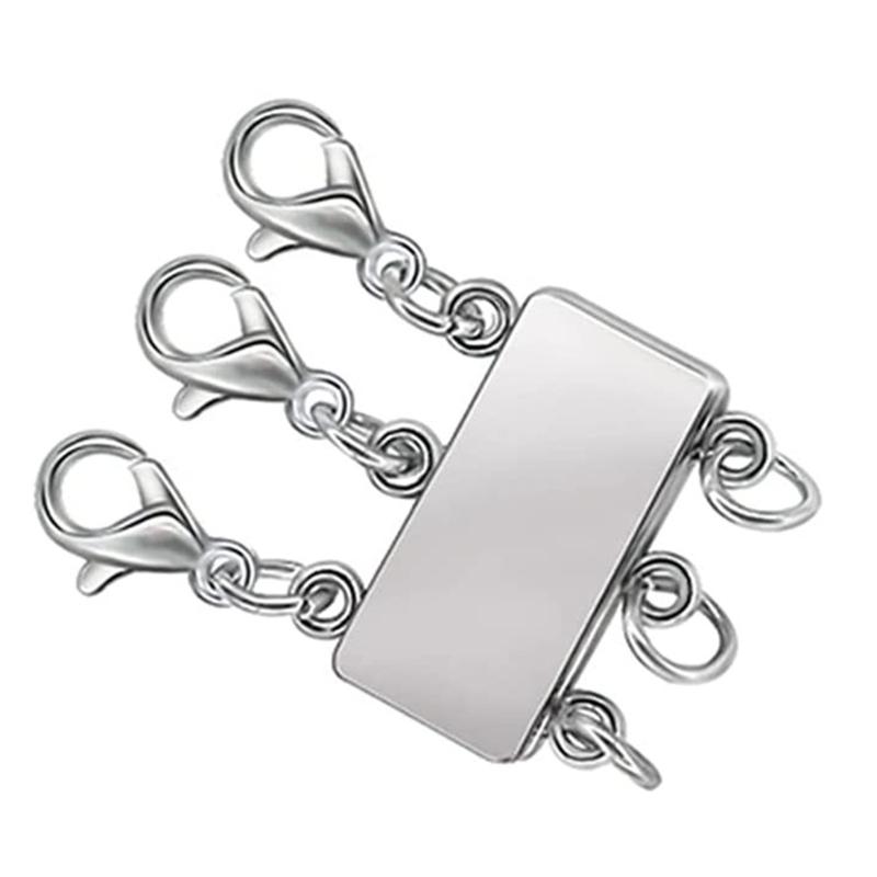 Магнитный соединитель для ожерелья, застежка для многослойного ожерелья, застежки для многорядных ожерелий для женщин, застежка для многослойного браслета, фурнитура для ожерелья серебряный