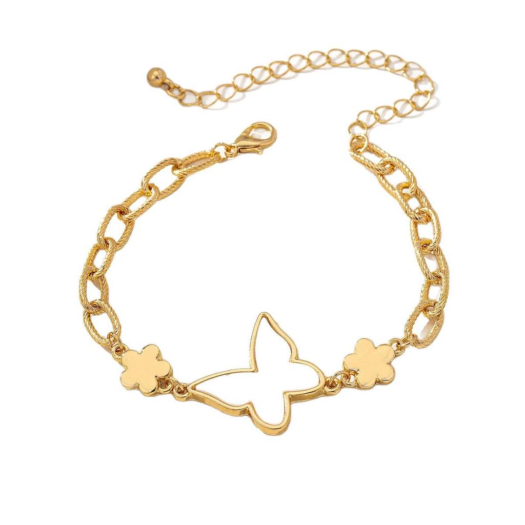 Personalized Versatile Patchwork Butterfly & Four-Leaf Clover Bracelet - Trendy Fashion Accessory