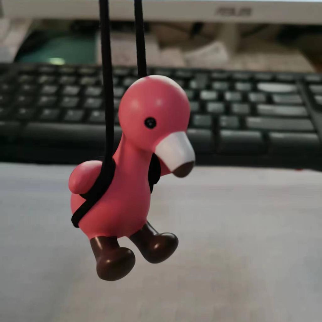 Car Pendant Cute Anime Little Duck Swing Auto Rearview Mirror Hanging Ornaments Interior Decoraction Accessories for Girls Gifts