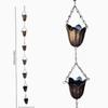 Japanese Style Metal Tulip Rain Chain 7 Cups Iron Art Rain Chain for Gutters Flower-shaped Directs Water