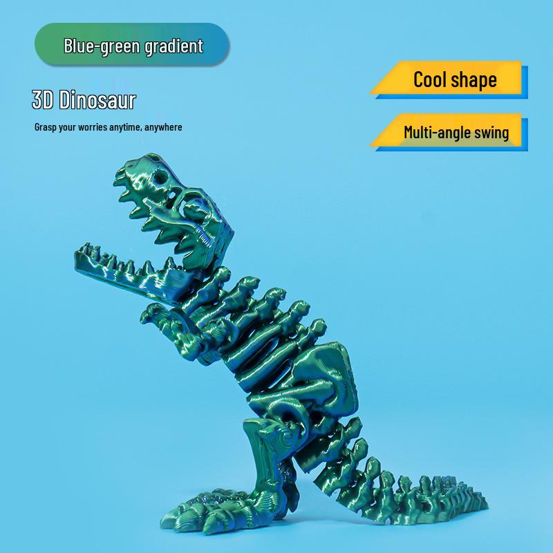 3D Printed Silk Gradient T-Rex Skull Egg Toy for Kids Home Decor