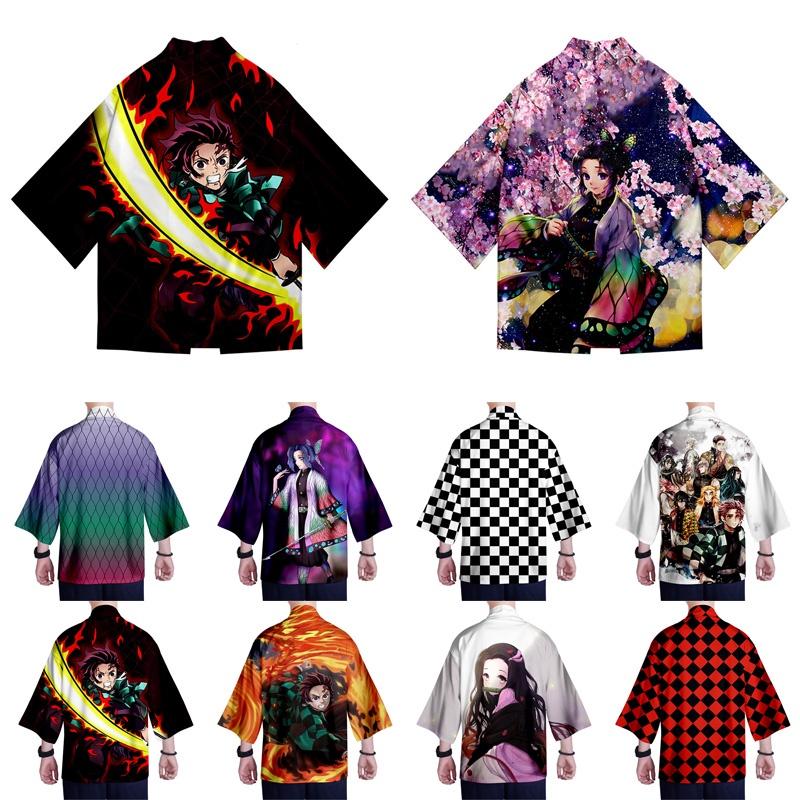 Anime Demon Slayer Kimetsu No Yaiba Cosplay Loose Haori Kimono Robes Coat Tops For Stunning Costume Parties