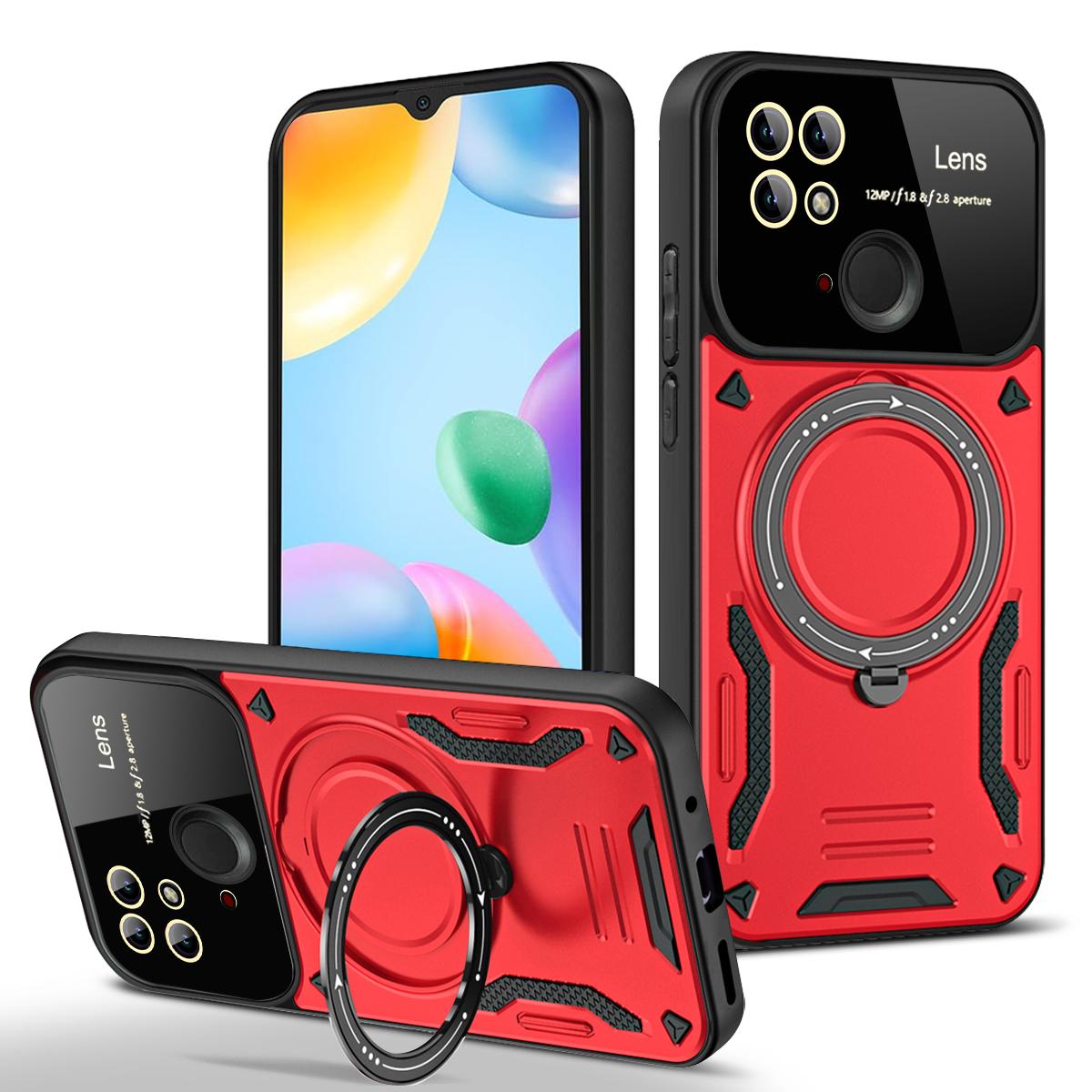 

Для Xiaomi Redmi 10C Чехол Кольцо Стенд Броня Ударопрочный Чехол Для Redmi 10C 10 C Magsafe Беспроводное Зарядное Устройство Магнитный Чехол Для Redmi10C For Redmi 10C красный