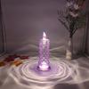 LED Candle Lights Romantic Rose Shadow Flameless Candles Lamp Elegant Crystal-like Pillar Candles